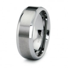 Men's Tungsten Carbide Beveled-edge Band Ring